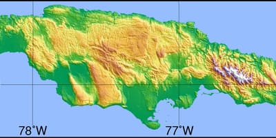 Газрын зураг, байр зүйн jamaica