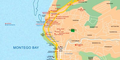 Montego bay ямайка газрын зураг дээр